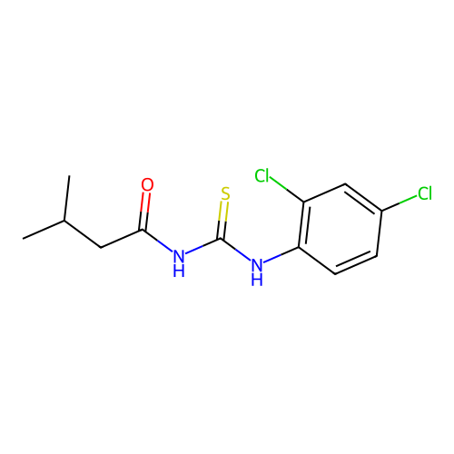 N-[(2,4-dichlorophenyl)carbamothioyl]-3-methylbutanamide structure