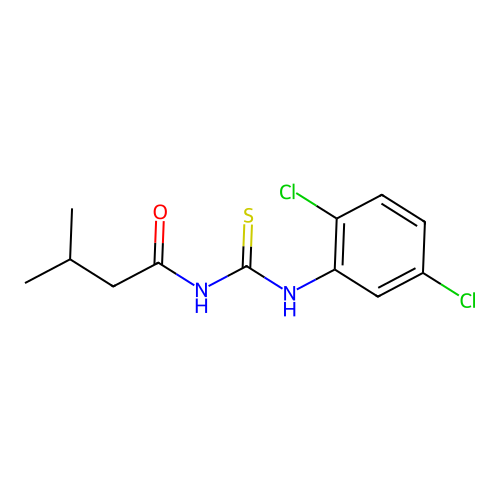 N-(2,5-dichlorophenyl)-N'-(3-methylbutanoyl)thiourea structure