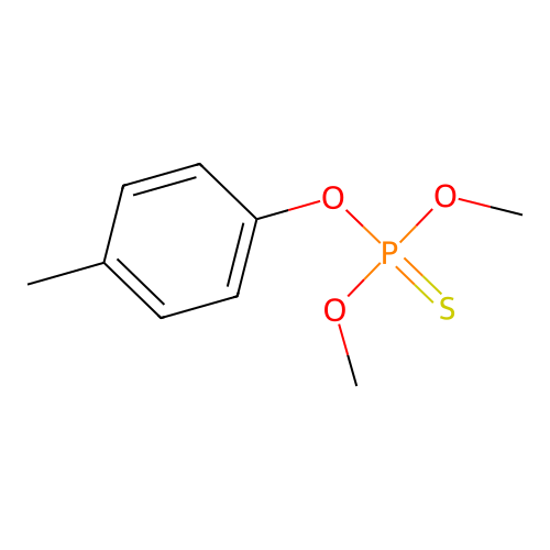 Phosphorothioic acid, O,O-dimethyl O-p-tolyl ester structure