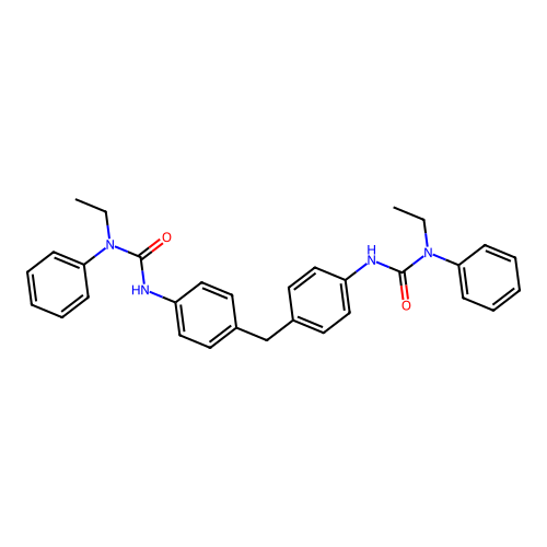 N-ethyl-N'-[4-(4-{[(ethylanilino)carbonyl]amino}benzyl)phenyl]-N-phenylurea structure