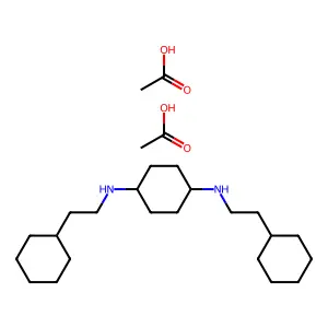 1,4-Cyclohexanediamine, N,N'-bis(cyclohexylethyl)-, diacetate structure