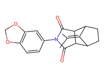 4-(1,3-benzodioxol-5-yl)-10-(1-methylethylidene)-4-azatricyclo[5.2.1.0~2,6~]decane-3,5-dione structure