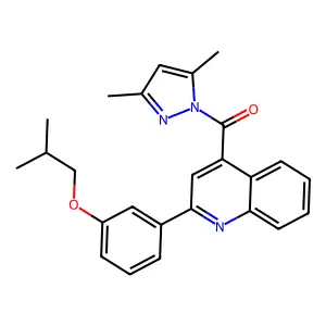 (3,5-Dimethylpyrazol-1-yl)-[2-[3-(2-methylpropoxy)phenyl]quinolin-4-yl]methanone structure