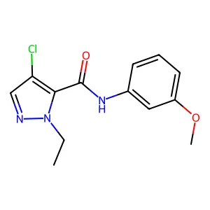 4-chloro-2-ethyl-N-(3-methoxyphenyl)pyrazole-3-carboxamide structure