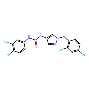 1-(3,4-Dichlorophenyl)-3-[1-[(2,4-dichlorophenyl)methyl]pyrazol-4-yl]urea structure