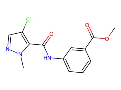 methyl 3-{[(4-chloro-1-methyl-1H-pyrazol-5-yl)carbonyl]amino}benzoate structure