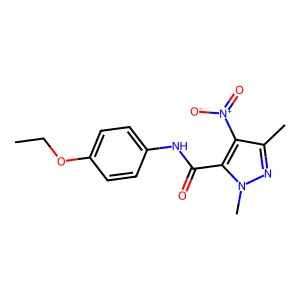 N-(4-ethoxyphenyl)-2,5-dimethyl-4-nitropyrazole-3-carboxamide structure
