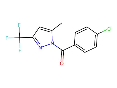 (4-Chlorophenyl)-[5-methyl-3-(trifluoromethyl)pyrazol-1-yl]methanone structure