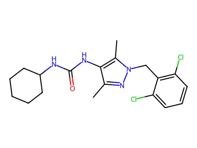 1-Cyclohexyl-3-[1-[(2,6-dichlorophenyl)methyl]-3,5-dimethylpyrazol-4-yl]urea structure