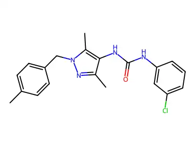 1-(3-Chlorophenyl)-3-[3,5-dimethyl-1-[(4-methylphenyl)methyl]pyrazol-4-yl]urea structure