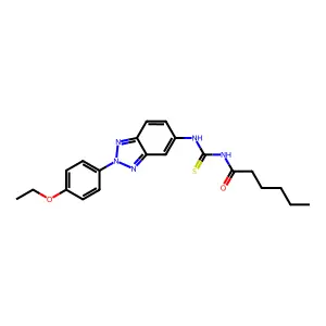 N-[[2-(4-ethoxyphenyl)benzotriazol-5-yl]carbamothioyl]hexanamide structure