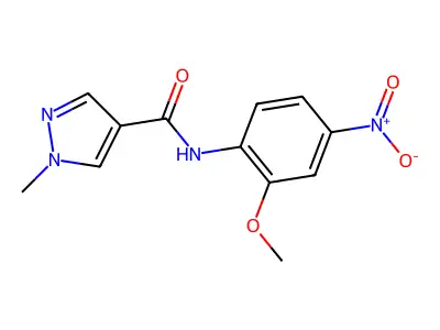 N-(2-methoxy-4-nitrophenyl)-1-methylpyrazole-4-carboxamide structure