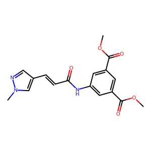 Dimethyl 5-[[(E)-3-(1-methylpyrazol-4-yl)prop-2-enoyl]amino]benzene-1,3-dicarboxylate structure