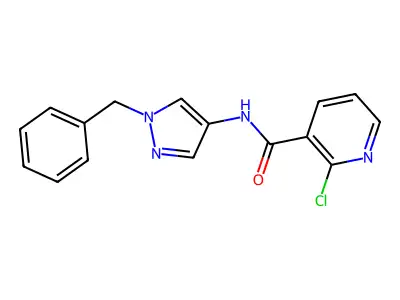 N-(1-benzylpyrazol-4-yl)-2-chloropyridine-3-carboxamide structure