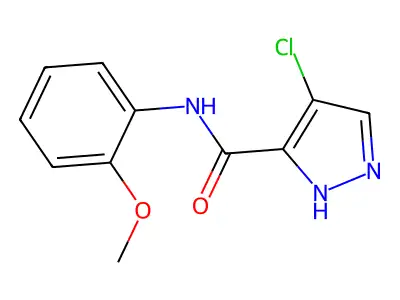 4-chloro-N-(2-methoxyphenyl)-1H-pyrazole-3-carboxamide structure