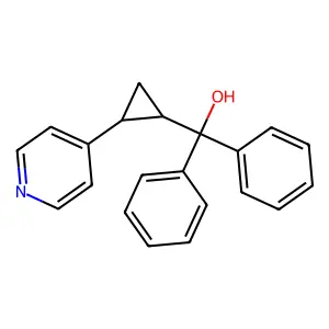 Cyclopropanemethanol, alpha,alpha-diphenyl-2-(4-pyridyl)-, hydrochloride structure