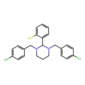 2-(1,3-Bis(4-chlorobenzyl)hexahydro-2-pyrimidinyl)benzenethiol structure