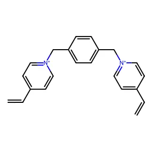 4-Ethenyl-1-[[4-[(4-ethenylpyridin-1-ium-1-yl)methyl]phenyl]methyl]pyridin-1-ium structure