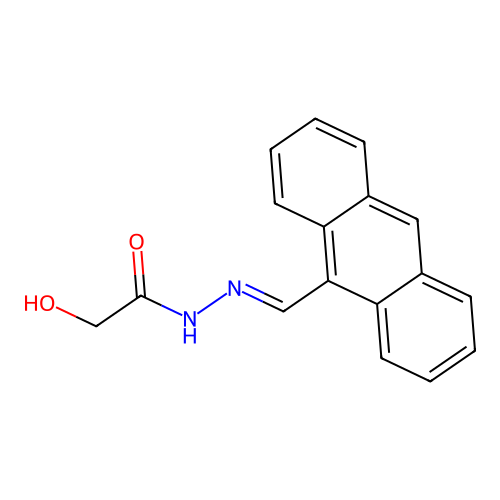 N-(anthracen-9-ylmethylideneamino)-2-hydroxyacetamide structure