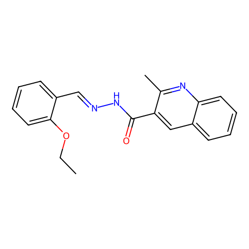 N-[(2-ethoxyphenyl)methylideneamino]-2-methylquinoline-3-carboxamide structure