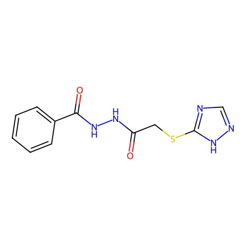 N'-[2-(1H-1,2,4-triazol-5-ylsulfanyl)acetyl]benzohydrazide structure