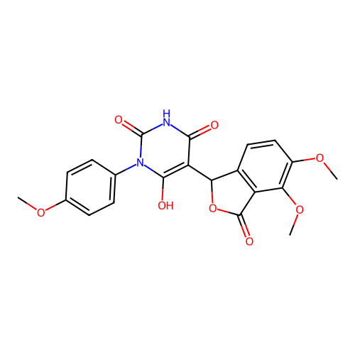 5-(4,5-dimethoxy-3-oxo-1,3-dihydroisobenzofuran-1-yl)-6-hydroxy-1-(4-methoxyphenyl)pyrimidine-2,4(1H,3H)-dione structure