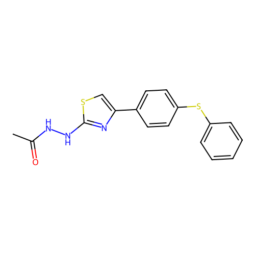 N'-{4-[4-(phenylthio)phenyl]-1,3-thiazol-2-yl}acetohydrazide structure