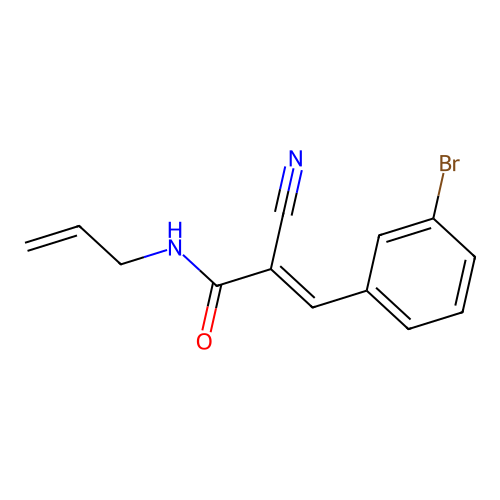 (2E)-3-(3-bromophenyl)-2-cyano-N-prop-2-enylprop-2-enamide structure