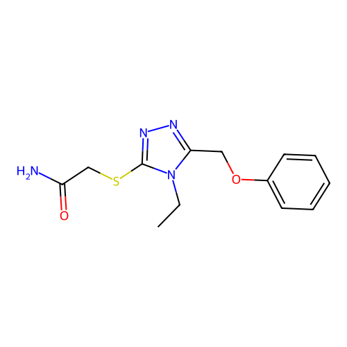 2-{[4-ethyl-5-(phenoxymethyl)-4H-1,2,4-triazol-3-yl]sulfanyl}acetamide structure