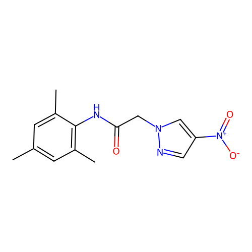 2-{4-nitro-1H-pyrazol-1-yl}-N-mesitylacetamide structure