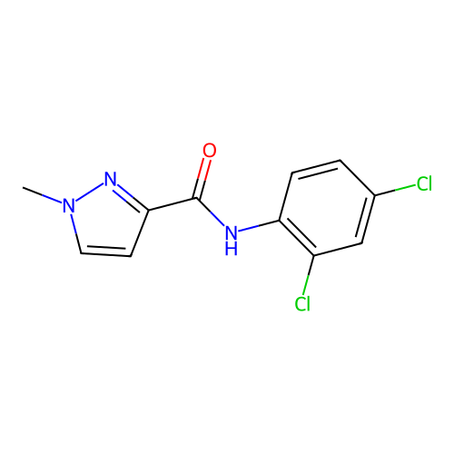 N-(2,4-dichlorophenyl)-1-methylpyrazole-3-carboxamide structure