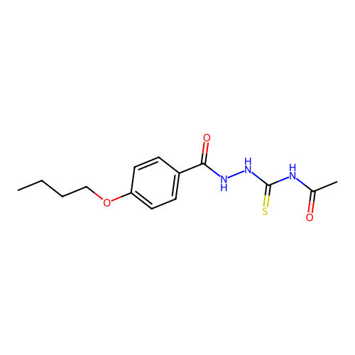 N-[[(4-butoxybenzoyl)amino]carbamothioyl]acetamide structure