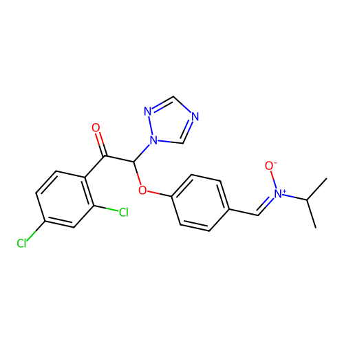 1-(2,4-dichlorophenyl)-2-(4-{[isopropyl(oxido)imino]methyl}phenoxy)-2-(1H-1,2,4-triazol-1-yl)ethanone structure