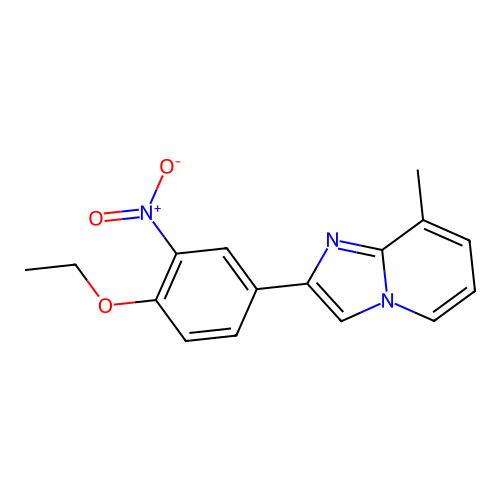 2-{4-Ethoxy-3-nitrophenyl}-8-methylimidazo[1,2-a]pyridine structure