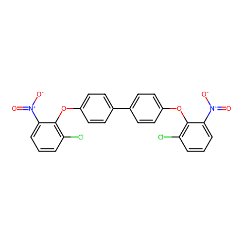 1-Chloro-2-[4-[4-(2-chloro-6-nitrophenoxy)phenyl]phenoxy]-3-nitrobenzene structure