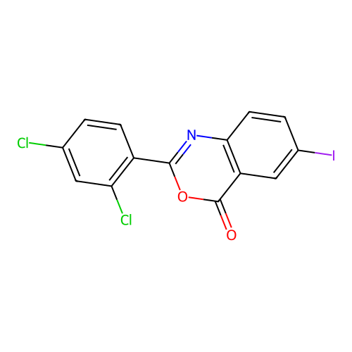 2-(2,4-Dichlorophenyl)-6-iodo-3,1-benzoxazin-4-one structure