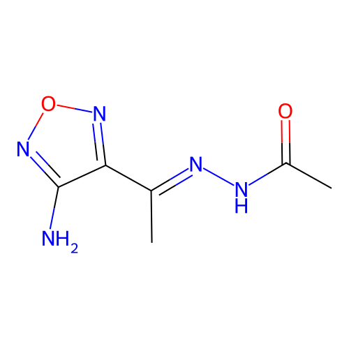 N-[1-(4-amino-1,2,5-oxadiazol-3-yl)ethylideneamino]acetamide structure