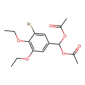 (Acetyloxy)(3-bromo-4,5-diethoxyphenyl)methyl acetate structure
