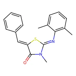 5-Benzylidene-2-[(2,6-dimethylphenyl)imino]-3-methyl-1,3-thiazolidin-4-one structure