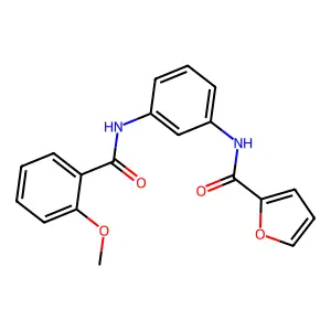 N-[3-[(2-methoxybenzoyl)amino]phenyl]furan-2-carboxamide structure