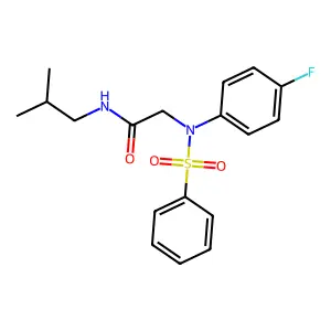 2-[N-(benzenesulfonyl)-4-fluoroanilino]-N-(2-methylpropyl)acetamide structure