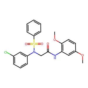 2-[N-(benzenesulfonyl)-3-chloroanilino]-N-(2,5-dimethoxyphenyl)acetamide structure