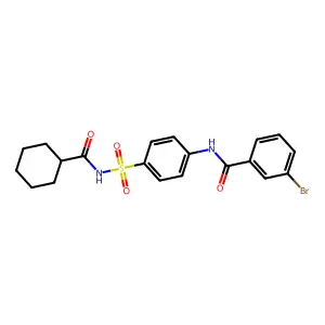3-bromo-N-[4-(cyclohexanecarbonylsulfamoyl)phenyl]benzamide structure