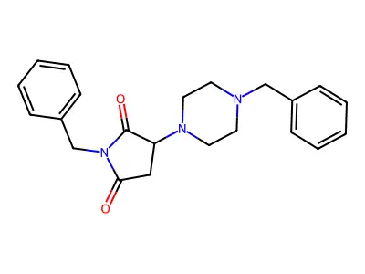 1-Benzyl-3-(4-benzylpiperazin-1-yl)pyrrolidine-2,5-dione structure