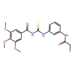 3,4,5-trimethoxy-N-[[3-(propanoylamino)phenyl]carbamothioyl]benzamide structure