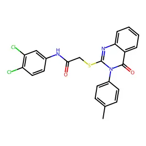 N-(3,4-dichlorophenyl)-2-{[3-(4-methylphenyl)-4-oxo-3,4-dihydroquinazolin-2-yl]sulfanyl}acetamide structure