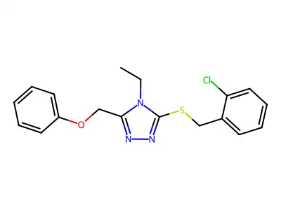 ({5-[(2-Chlorophenyl)methylthio]-4-ethyl-1,2,4-triazol-3-yl}methoxy)benzene structure
