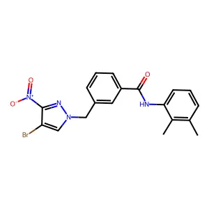 3-[(4-bromo-3-nitropyrazol-1-yl)methyl]-N-(2,3-dimethylphenyl)benzamide structure