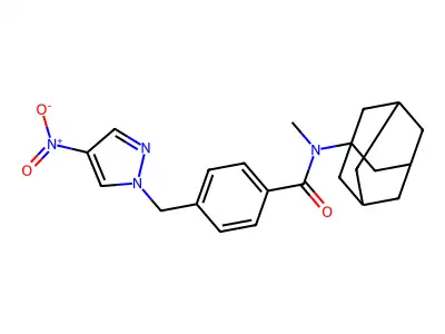 N-(1-adamantyl)-N-methyl-4-[(4-nitropyrazol-1-yl)methyl]benzamide structure