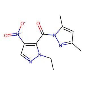(3,5-Dimethyl-1-pyrazolyl)-(2-ethyl-4-nitro-3-pyrazolyl)methanone structure